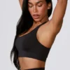 Soutien-gorge de sport Define Luxe à découpes, noir