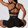 Soutien-gorge de sport Define Luxe à découpes, noir