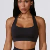 Soutien-gorge de sport Define Luxe à découpes, noir