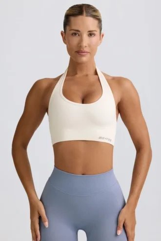 Soutien-gorge de sport Define Luxe à dos nu, blanc