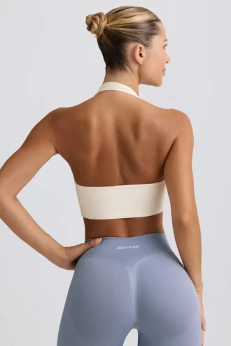 Soutien-gorge de sport Define Luxe à dos nu, blanc