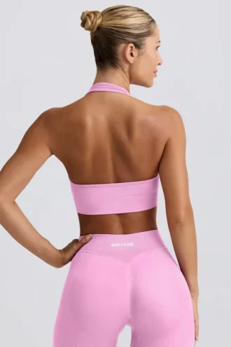 Soutien-gorge de sport Define Luxe à dos nu, rose bubblegum