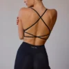 Soutien-gorge de sport à dos croisé en noir Soutien-gorge de sport à dos croisé en noir