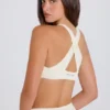 Soutien-gorge de sport à dos croisé et encolure en V, couleur crème Soutien-gorge de sport à dos croisé et encolure en V, couleur crème