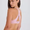 Soutien-gorge de sport à dos croisé et encolure en V, couleur mauve Soutien-gorge de sport à dos croisé et encolure en V, couleur mauve