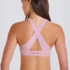 Soutien-gorge de sport à dos croisé et encolure en V, couleur mauve Soutien-gorge de sport à dos croisé et encolure en V, couleur mauve