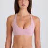 Soutien-gorge de sport à dos croisé et encolure en V, couleur mauve Soutien-gorge de sport à dos croisé et encolure en V, couleur mauve