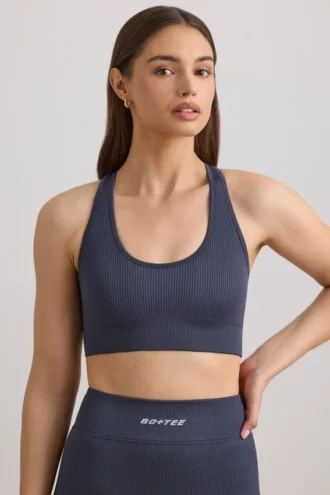 Soutien-gorge de sport à dos nageur FlexiRib, couleur Indigo Slate