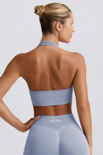 Soutien-gorge de sport à dos nu Define Luxe en bleu gris