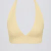 Soutien-gorge de sport en jersey brossé à encolure en V, couleur Lemon Marl Soutien-gorge de sport en jersey brossé à encolure en V, couleur Lemon Marl