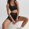 Soutien-gorge de sport FlexiRib à dos nageur en noir Soutien-gorge de sport FlexiRib à dos nageur en noir