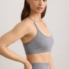 Soutien-gorge de sport FlexiRib à encolure dégagée, gris chiné Soutien-gorge de sport FlexiRib à encolure dégagée, gris chiné