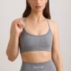 Soutien-gorge de sport FlexiRib à encolure dégagée, gris chiné Soutien-gorge de sport FlexiRib à encolure dégagée, gris chiné