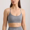 Soutien-gorge de sport FlexiRib à encolure dégagée, gris chiné Soutien-gorge de sport FlexiRib à encolure dégagée, gris chiné