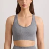 Soutien-gorge de sport à larges bretelles FlexiRib, gris chiné Soutien-gorge de sport à larges bretelles FlexiRib, gris chiné