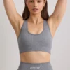 Soutien-gorge de sport à larges bretelles FlexiRib, gris chiné Soutien-gorge de sport à larges bretelles FlexiRib, gris chiné