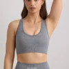 Soutien-gorge de sport à larges bretelles FlexiRib, gris chiné Soutien-gorge de sport à larges bretelles FlexiRib, gris chiné
