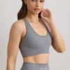 Soutien-gorge de sport à larges bretelles FlexiRib, gris chiné Soutien-gorge de sport à larges bretelles FlexiRib, gris chiné