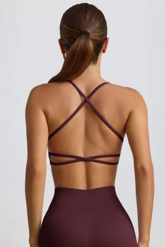 Soutien-gorge de sport sans coutures et dos nu Super Sculpt, couleur bordeaux Soutien-gorge de sport sans coutures et dos nu Super Sculpt, couleur bordeaux