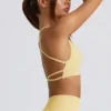 Soutien-gorge de sport sans coutures et dos nu Super Sculpt, couleur jaune beurre Soutien-gorge de sport sans coutures et dos nu Super Sculpt, couleur jaune beurre