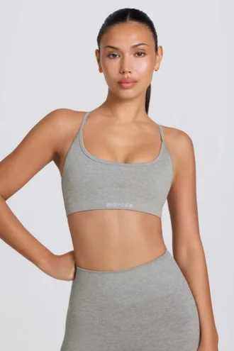 Soutien-gorge de sport sans coutures et dos nu Super Sculpt en gris chiné Soutien-gorge de sport sans coutures et dos nu Super Sculpt en gris chiné
