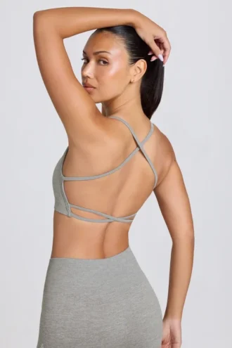 Soutien-gorge de sport sans coutures et dos nu Super Sculpt en gris chiné Soutien-gorge de sport sans coutures et dos nu Super Sculpt en gris chiné