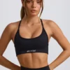 Soutien-gorge de sport sans coutures et dos nu Super Sculpt en noir Soutien-gorge de sport sans coutures et dos nu Super Sculpt en noir