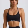 Soutien-gorge de sport sans coutures et dos nu Super Sculpt en noir Soutien-gorge de sport sans coutures et dos nu Super Sculpt en noir