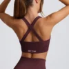 Soutien-gorge de sport sans coutures Super Sculpt à bretelles croisées dans le dos, couleur bordeaux Soutien-gorge de sport sans coutures Super Sculpt à bretelles croisées dans le dos, couleur bordeaux