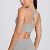Soutien-gorge de sport sans coutures Super Sculpt à bretelles croisées dans le dos, couleur gris chiné Soutien-gorge de sport sans coutures Super Sculpt à bretelles croisées dans le dos, couleur gris chiné