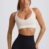Soutien-gorge de sport sans coutures Super Sculpt à dos croisé, blanc Soutien-gorge de sport sans coutures Super Sculpt à dos croisé, blanc