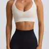 Soutien-gorge de sport sans coutures Super Sculpt à dos croisé, blanc Soutien-gorge de sport sans coutures Super Sculpt à dos croisé, blanc