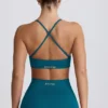 Soutien-gorge de sport sans coutures Super Sculpt à dos croisé, couleur bleu sarcelle Soutien-gorge de sport sans coutures Super Sculpt à dos croisé, couleur bleu sarcelle