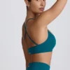 Soutien-gorge de sport sans coutures Super Sculpt à dos croisé, couleur bleu sarcelle Soutien-gorge de sport sans coutures Super Sculpt à dos croisé, couleur bleu sarcelle