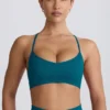 Soutien-gorge de sport sans coutures Super Sculpt à dos croisé, couleur bleu sarcelle Soutien-gorge de sport sans coutures Super Sculpt à dos croisé, couleur bleu sarcelle