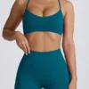 Soutien-gorge de sport sans coutures Super Sculpt à dos croisé, couleur bleu sarcelle Soutien-gorge de sport sans coutures Super Sculpt à dos croisé, couleur bleu sarcelle