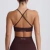 Soutien-gorge de sport sans coutures Super Sculpt à dos croisé, couleur chocolat Soutien-gorge de sport sans coutures Super Sculpt à dos croisé, couleur chocolat