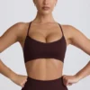 Soutien-gorge de sport sans coutures Super Sculpt à dos croisé, couleur chocolat Soutien-gorge de sport sans coutures Super Sculpt à dos croisé, couleur chocolat
