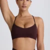 Soutien-gorge de sport sans coutures Super Sculpt à dos croisé, couleur chocolat Soutien-gorge de sport sans coutures Super Sculpt à dos croisé, couleur chocolat