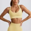 Soutien-gorge de sport sans coutures Super Sculpt à dos croisé, couleur jaune beurre Soutien-gorge de sport sans coutures Super Sculpt à dos croisé, couleur jaune beurre