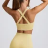 Soutien-gorge de sport sans coutures Super Sculpt à dos croisé, couleur jaune beurre Soutien-gorge de sport sans coutures Super Sculpt à dos croisé, couleur jaune beurre