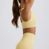Soutien-gorge de sport sans coutures Super Sculpt à dos croisé, couleur jaune beurre Soutien-gorge de sport sans coutures Super Sculpt à dos croisé, couleur jaune beurre