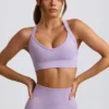 Soutien-gorge de sport sans coutures Super Sculpt à dos croisé, couleur lilas pâle Soutien-gorge de sport sans coutures Super Sculpt à dos croisé, couleur lilas pâle