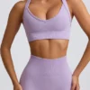 Soutien-gorge de sport sans coutures Super Sculpt à dos croisé, couleur lilas pâle Soutien-gorge de sport sans coutures Super Sculpt à dos croisé, couleur lilas pâle