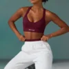 Soutien-gorge de sport sans coutures Super Sculpt à dos croisé, couleur prune