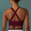 Soutien-gorge de sport sans coutures Super Sculpt à dos croisé, couleur prune