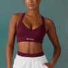 Soutien-gorge de sport sans coutures Super Sculpt à dos croisé, couleur prune
