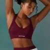 Soutien-gorge de sport sans coutures Super Sculpt à dos croisé, couleur prune