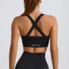 Soutien-gorge de sport sans coutures Super Sculpt à dos croisé, noir Soutien-gorge de sport sans coutures Super Sculpt à dos croisé, noir