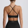 Soutien-gorge de sport sans coutures Super Sculpt à dos croisé, noir Soutien-gorge de sport sans coutures Super Sculpt à dos croisé, noir